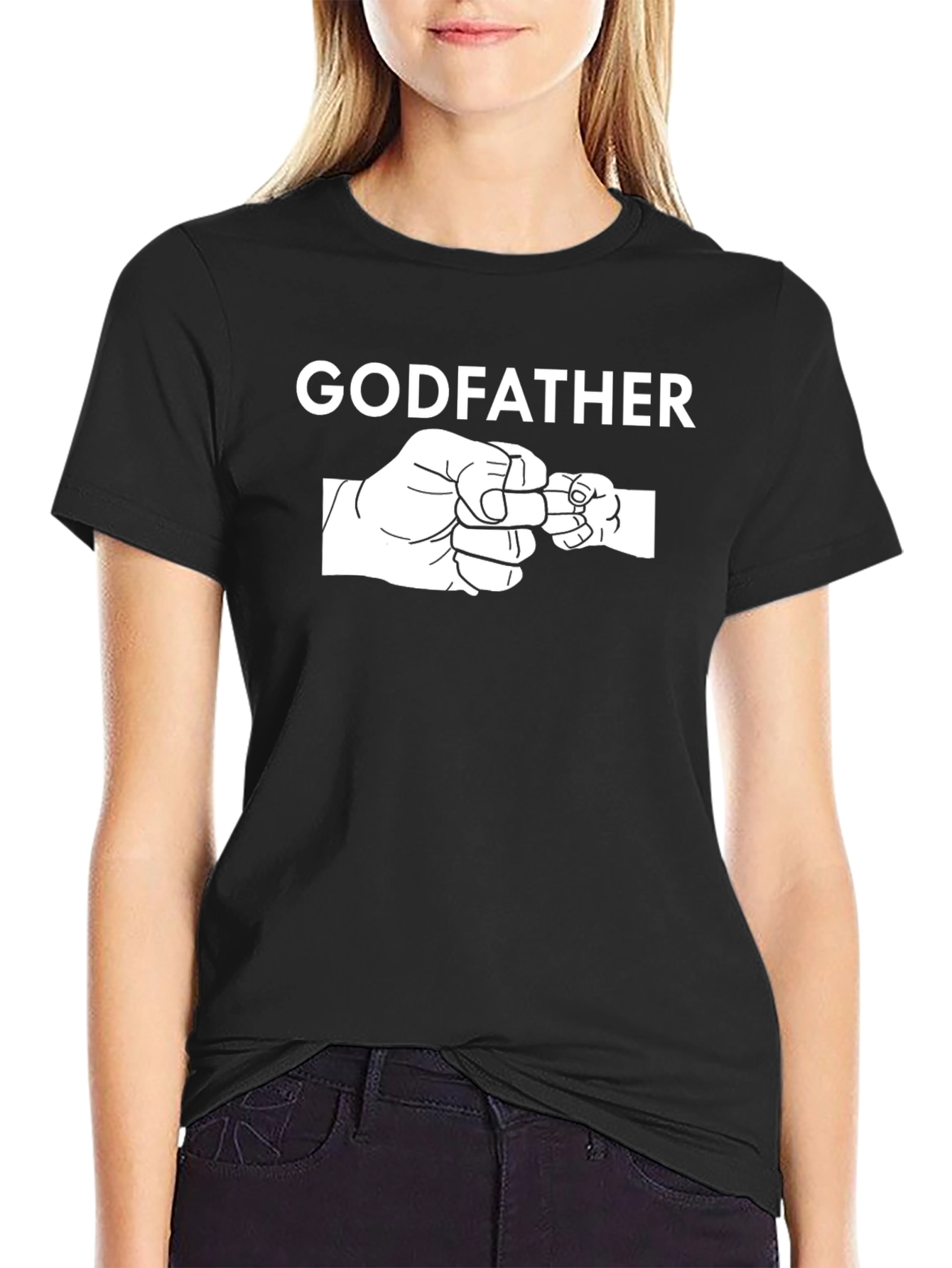 Godfather Fist Bump Graphic T-Shirt - Black