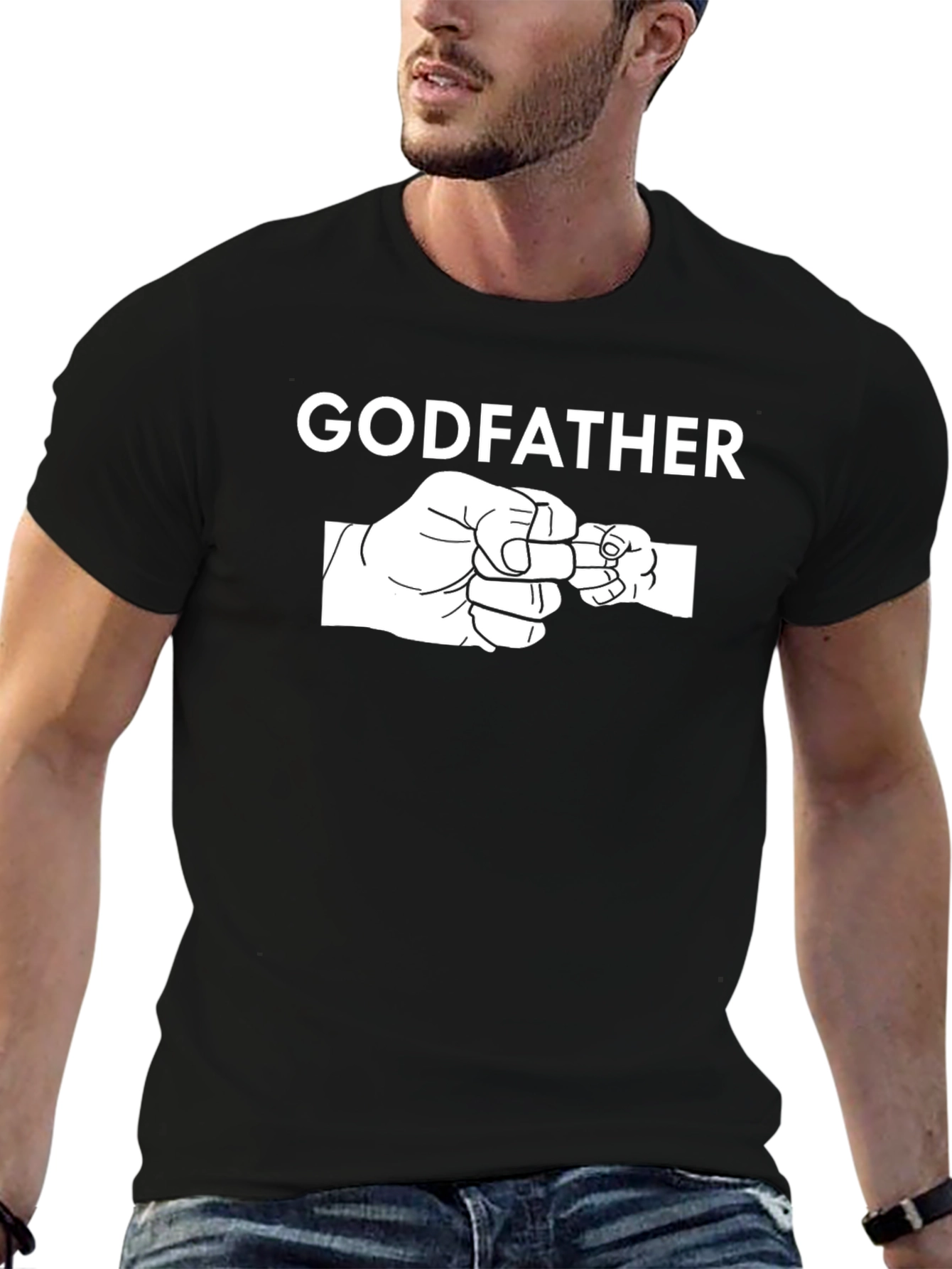 Godfather Fist Bump Graphic T-Shirt - Black