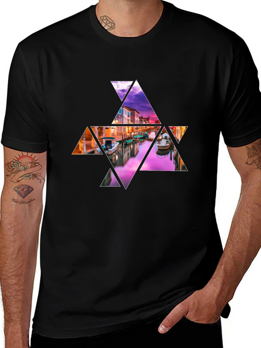 Abstract Venice Canal Graphic Tee
