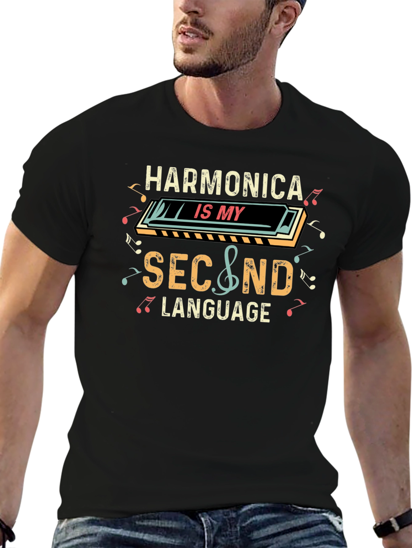 Harmonica is My Second Language T-Shirt