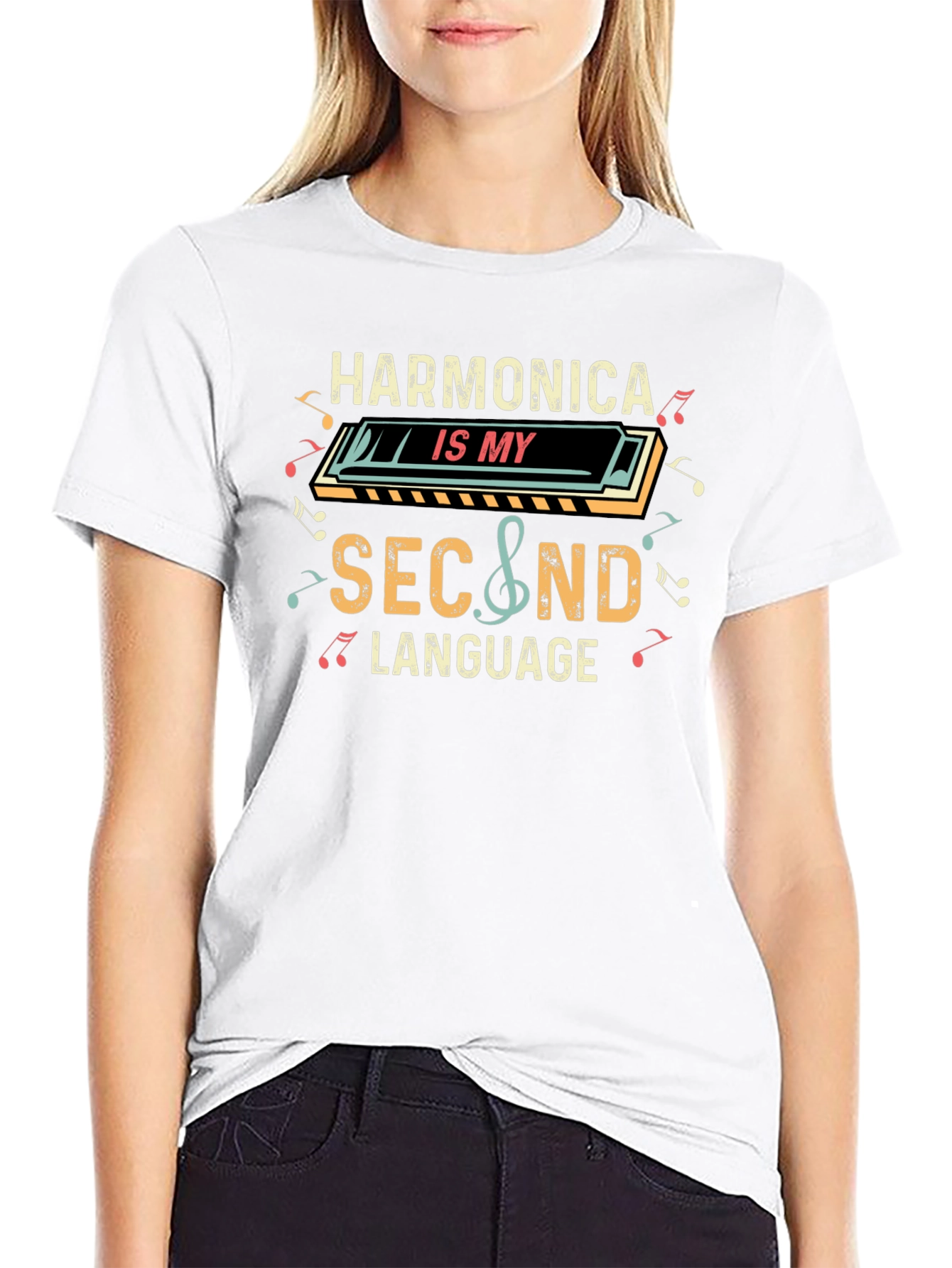 Harmonica is My Second Language T-Shirt