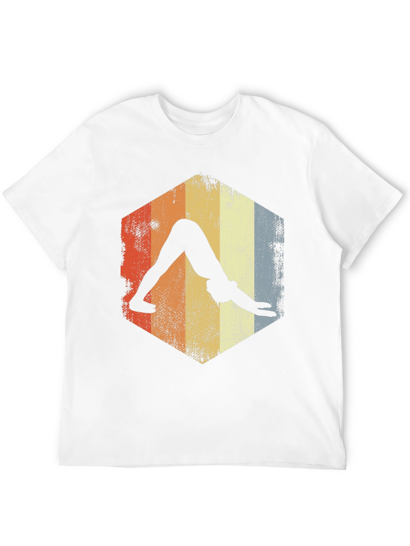 Yoga Pose Retro T-Shirt - Downward Dog Design