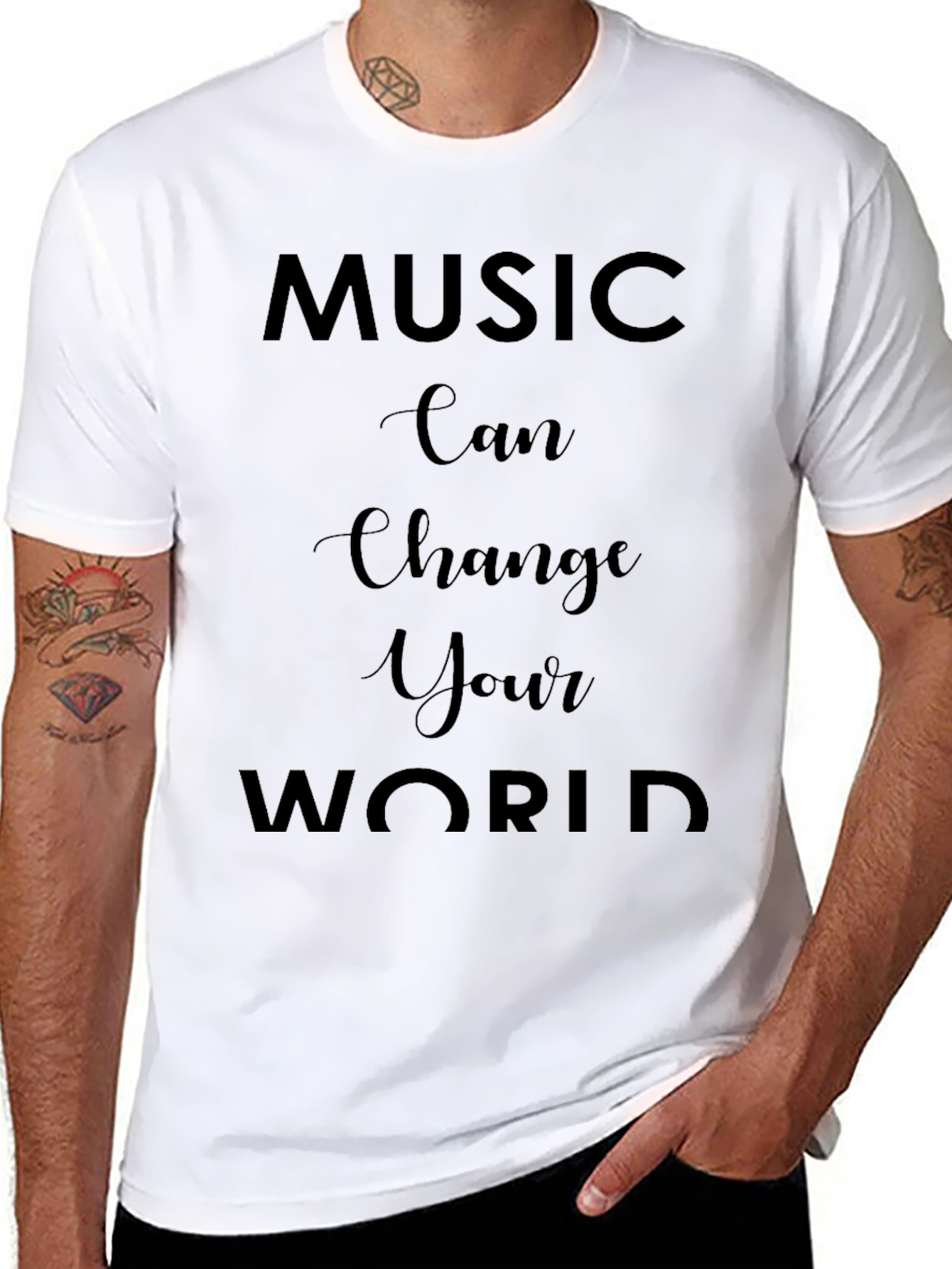 Music Can Change Your World Black T-Shirt