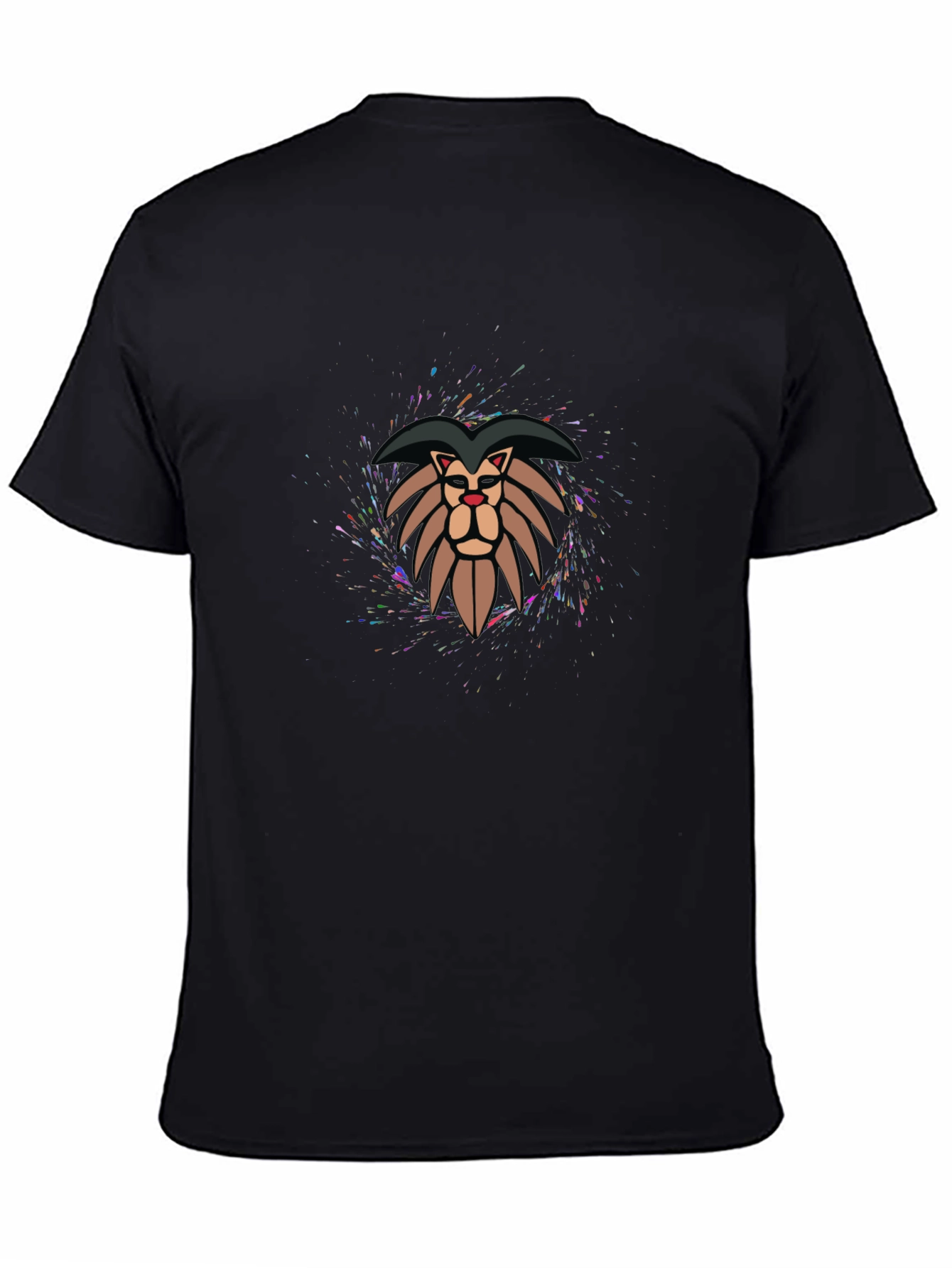 Lion Graphic Print Tee - Stylish Mens Black T-Shirt