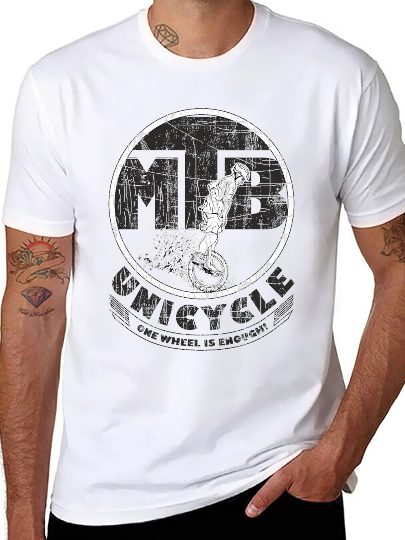 Unicycle T-Shirt - One Wheel Is Enough!