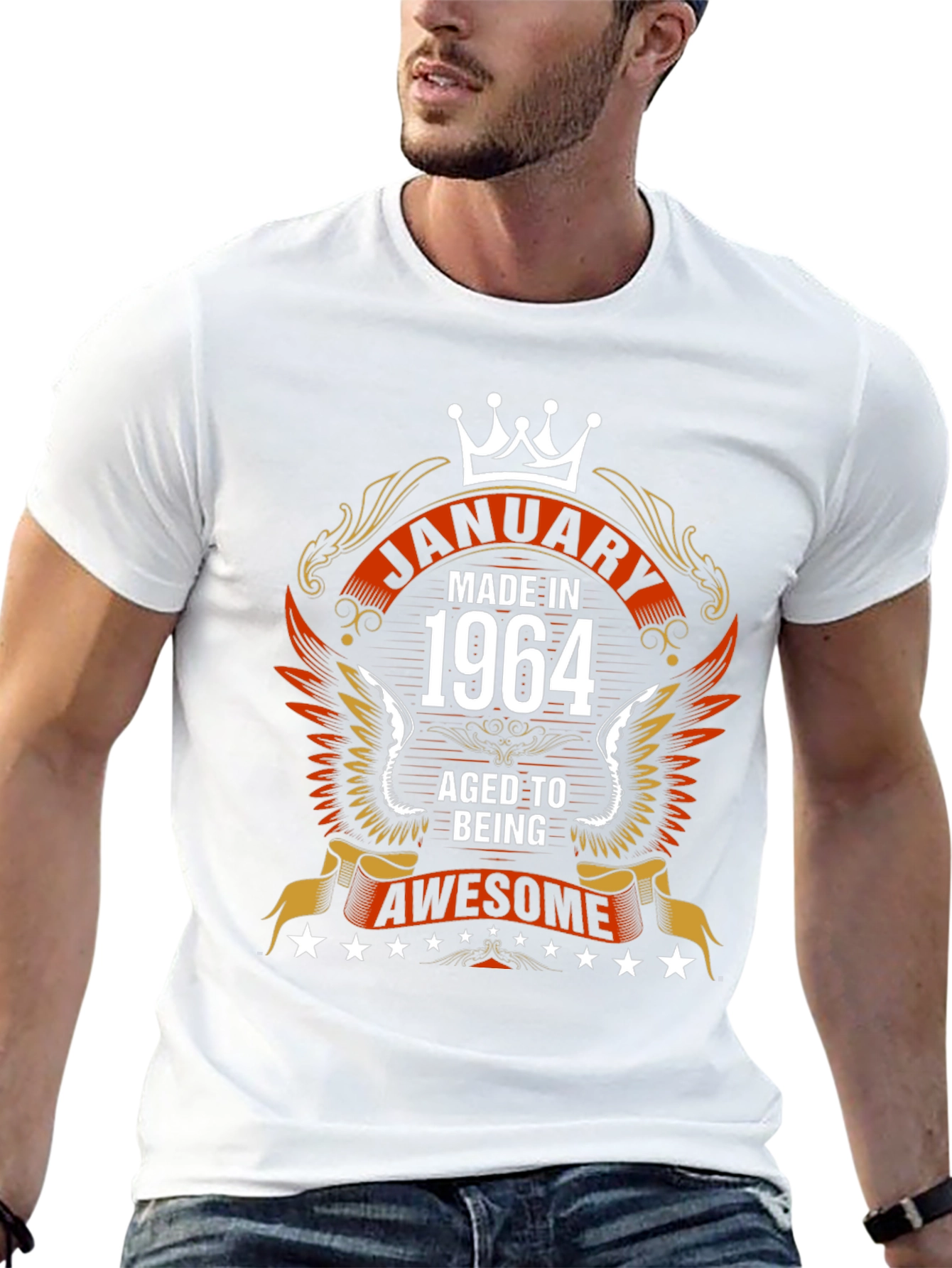 January 1964 Birthday T-Shirt - Aged to Awesome