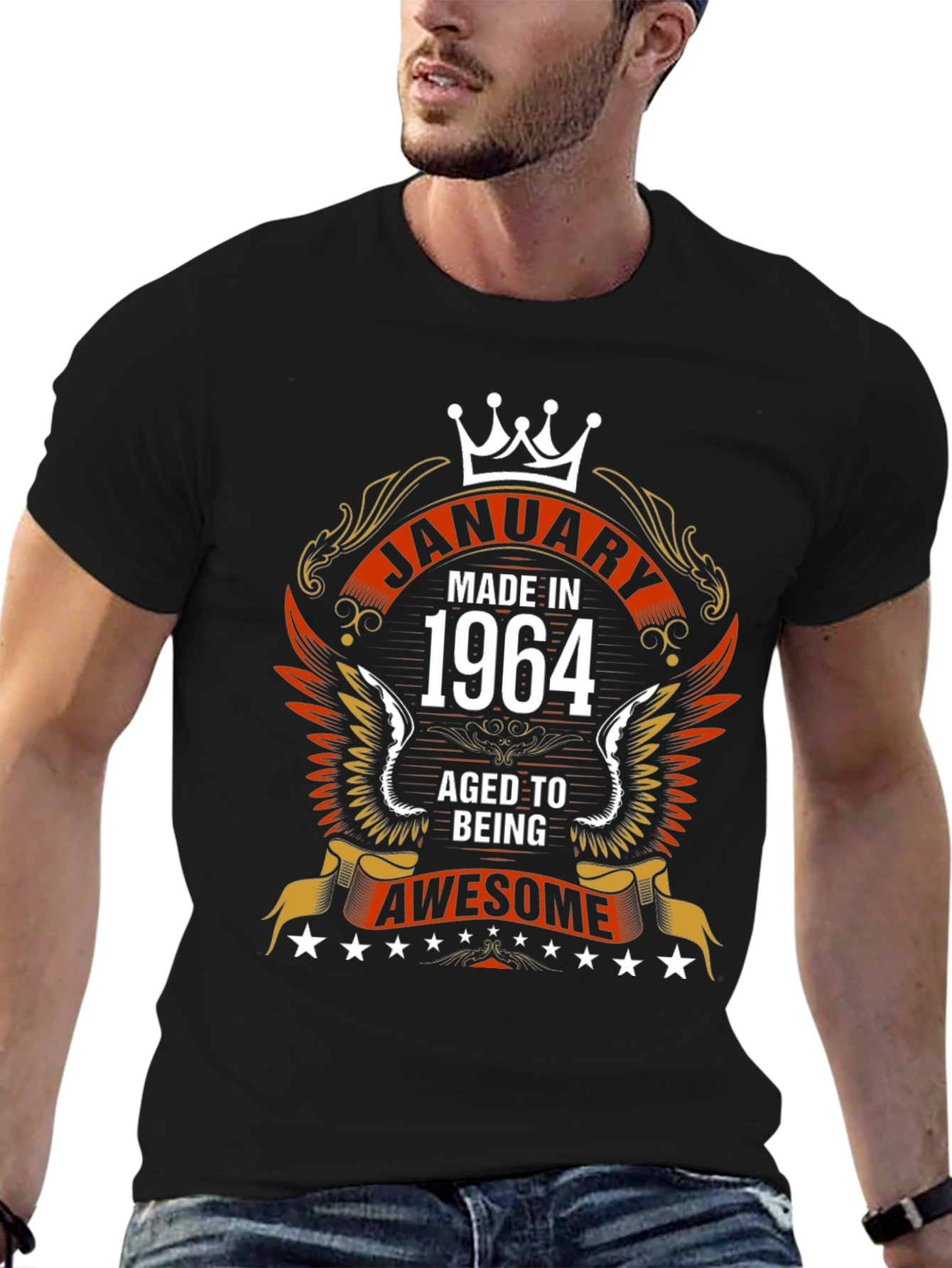 January 1964 Birthday T-Shirt - Aged to Awesome