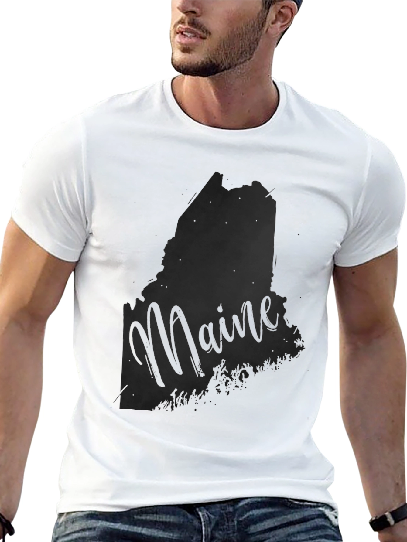 Maine State Silhouette Graphic T-Shirt