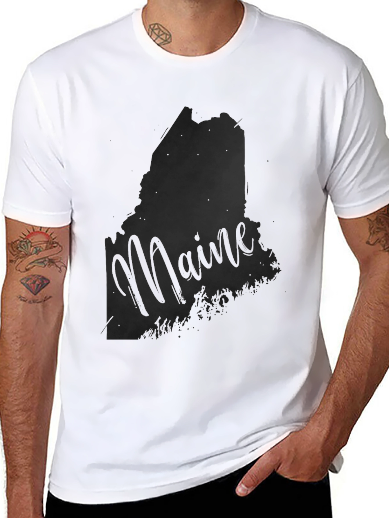Maine State Silhouette Graphic T-Shirt