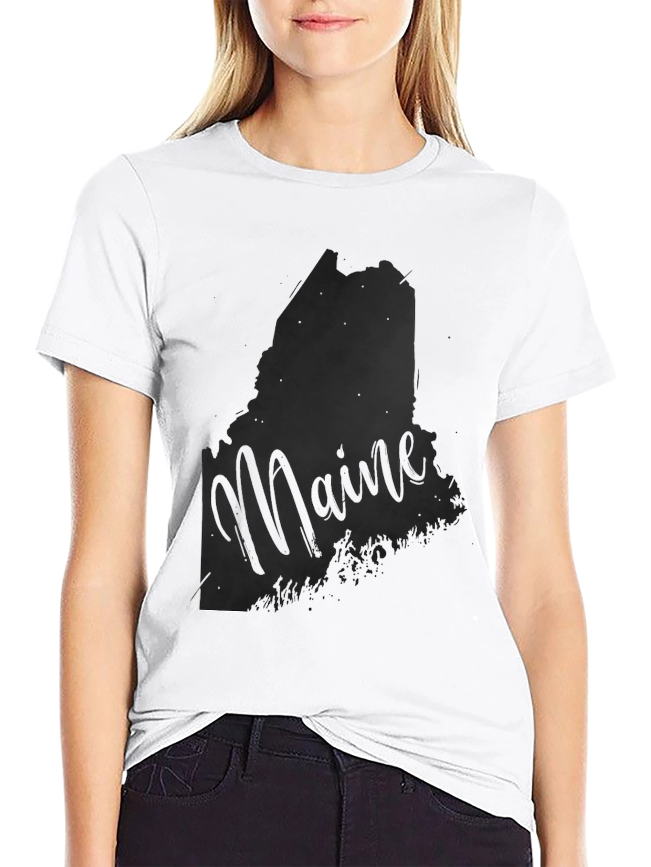 Maine State Silhouette Graphic T-Shirt