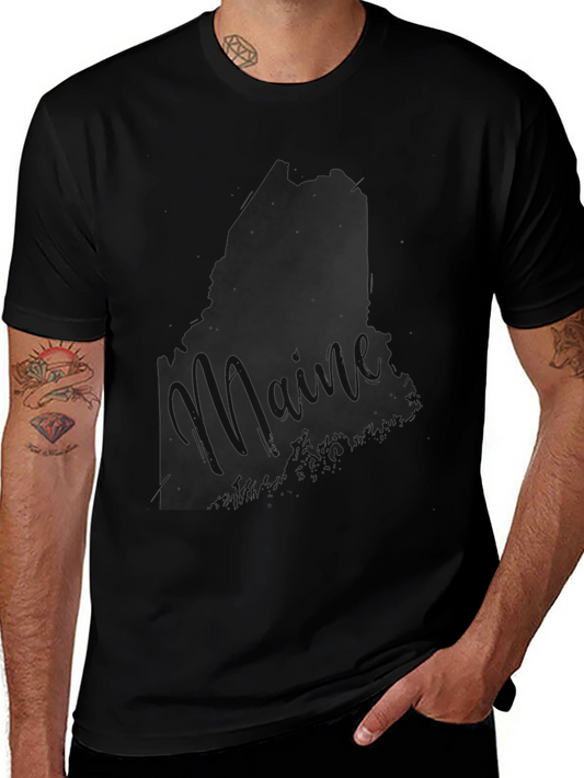 Maine State Silhouette Graphic T-Shirt