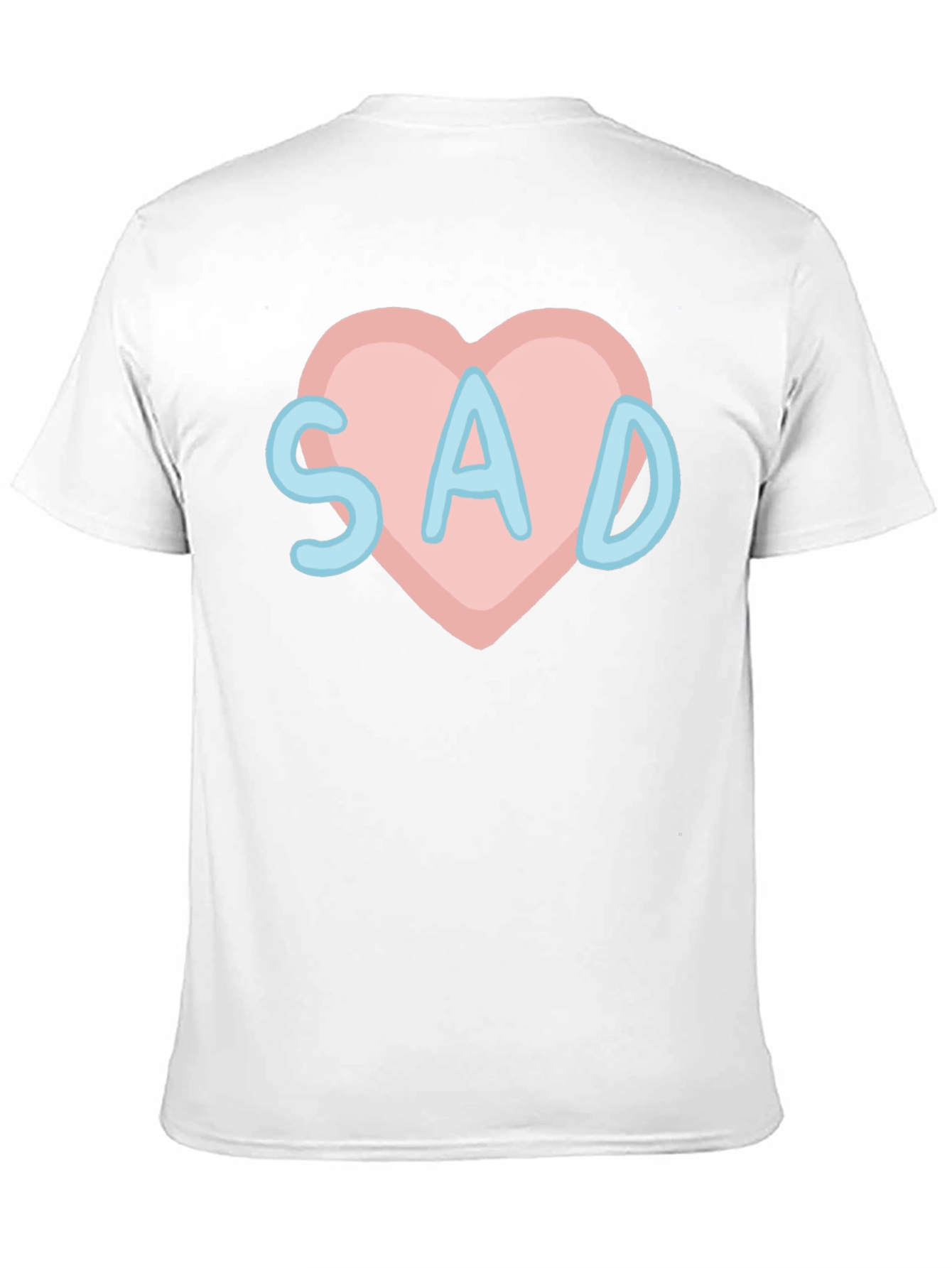 Sad Heart T-Shirt - Black Crew Neck Tee
