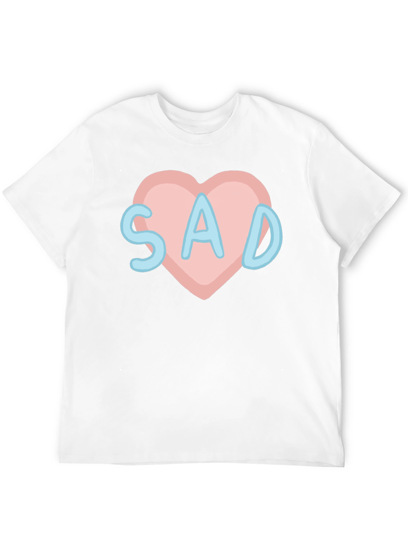 Sad Heart T-Shirt - Black Crew Neck Tee
