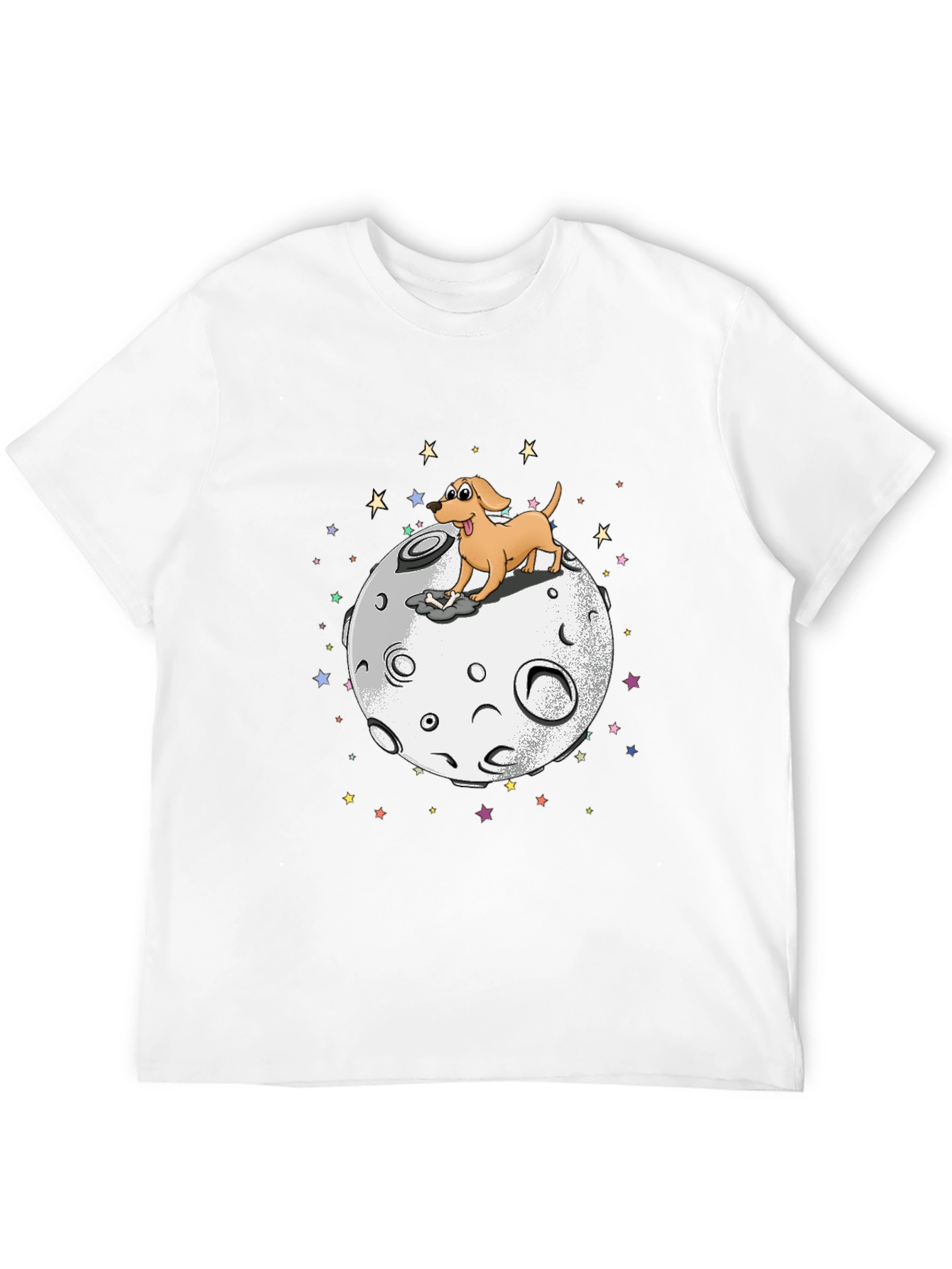Dog on the Moon Graphic Black T-Shirt