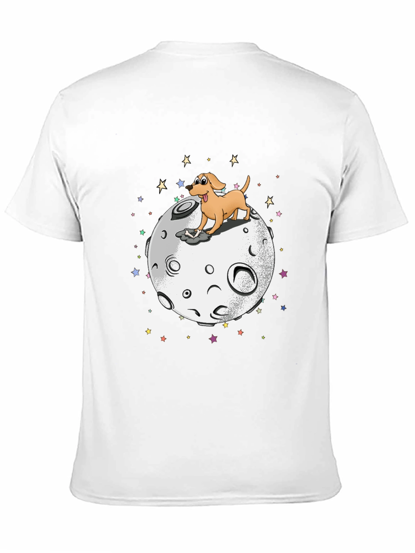 Dog on the Moon Graphic Black T-Shirt