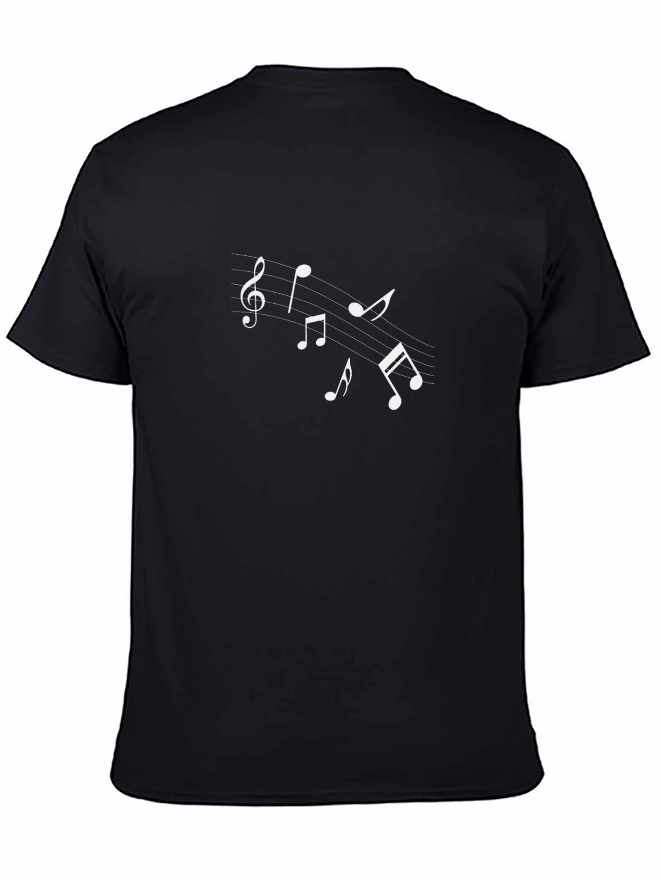 Musical Notes Black T-Shirt for Music Lovers