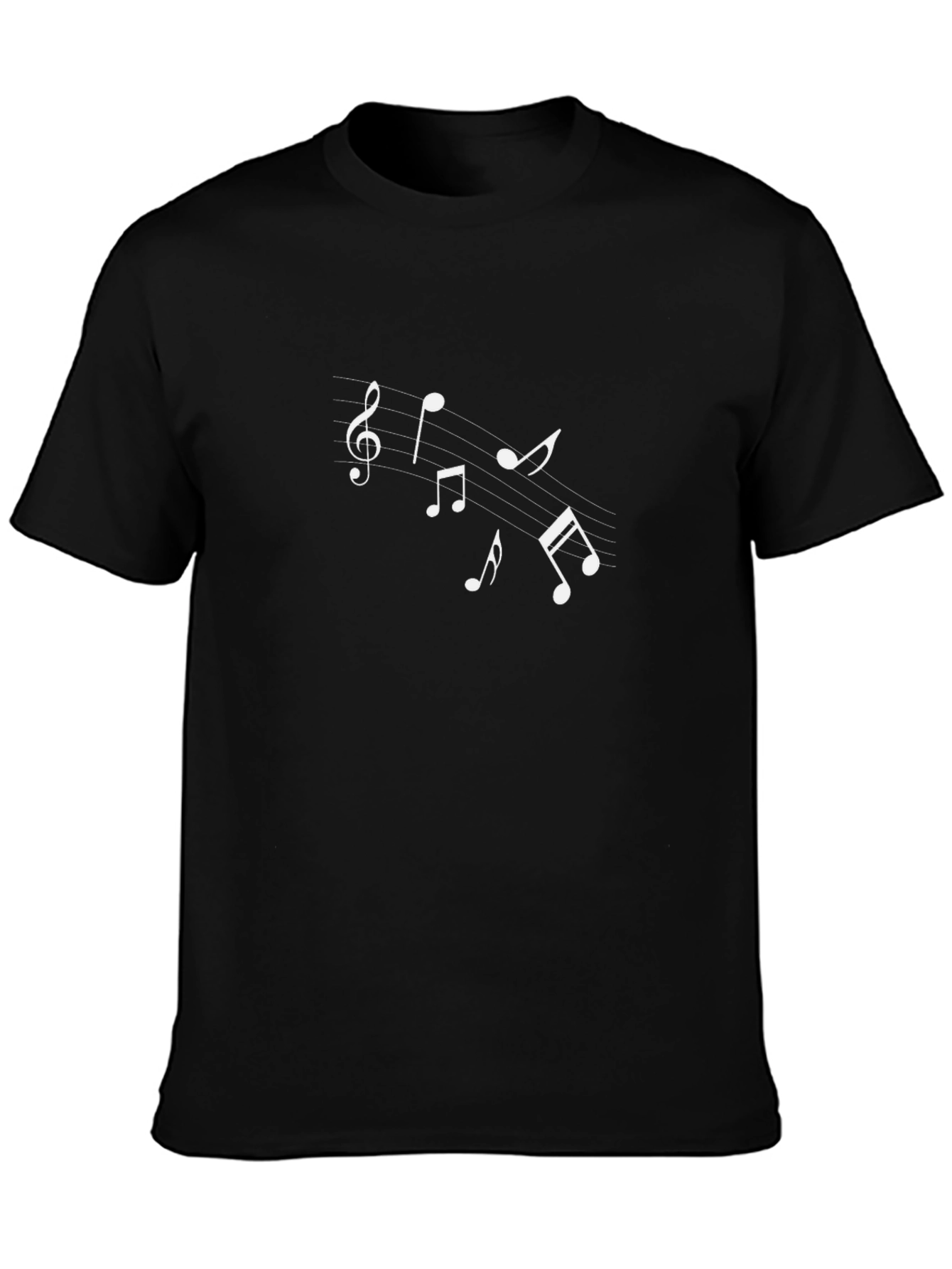 Musical Notes Black T-Shirt for Music Lovers