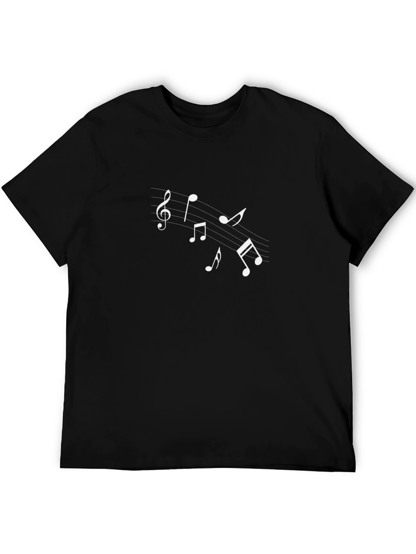 Musical Notes Black T-Shirt for Music Lovers