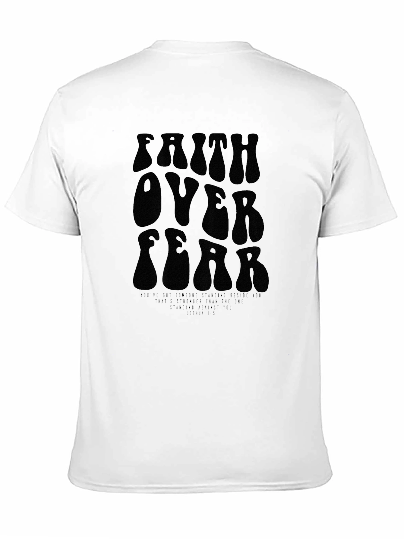 Faith Over Fear Retro Style Black T-Shirt
