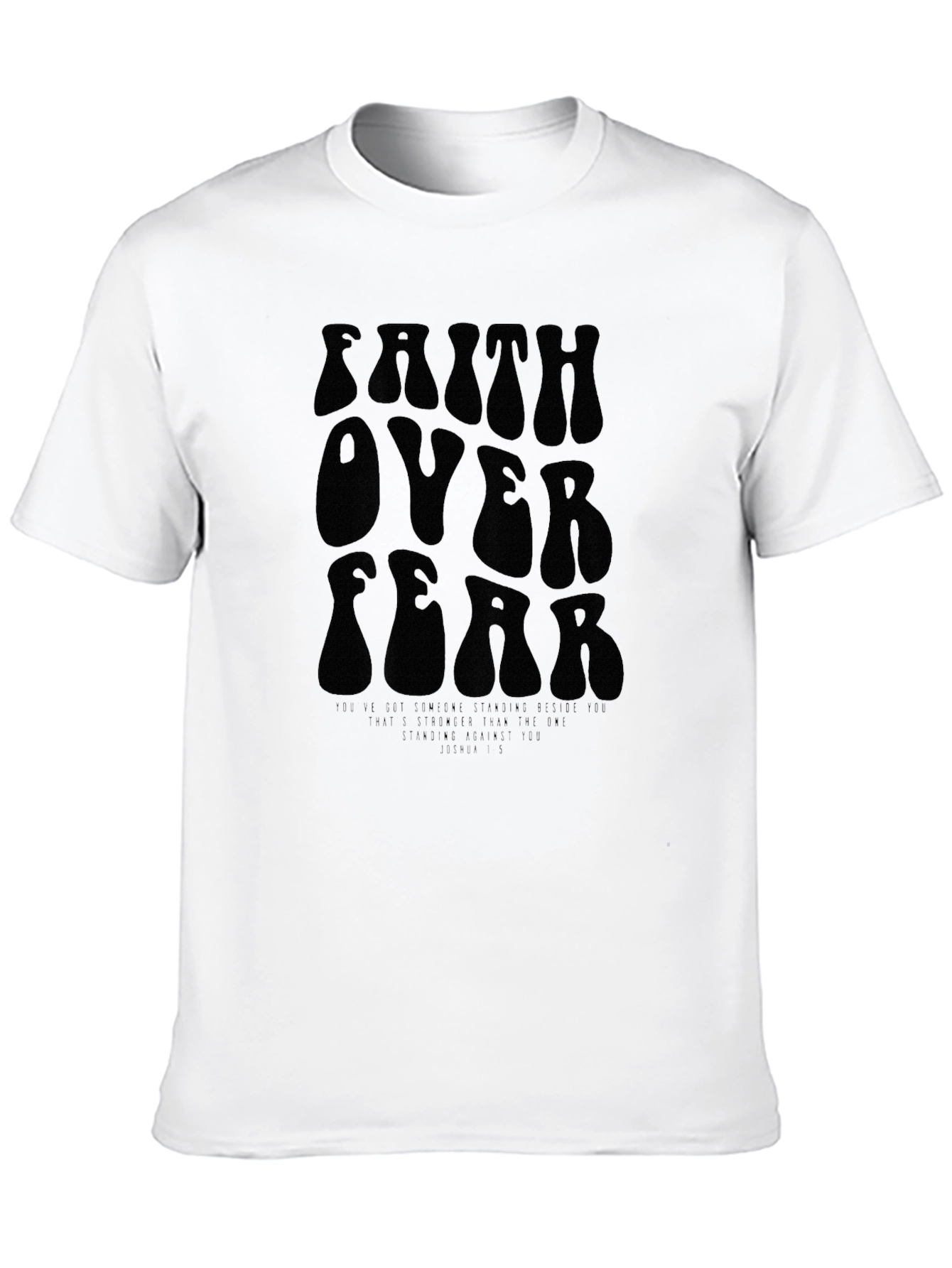 Faith Over Fear Retro Style Black T-Shirt
