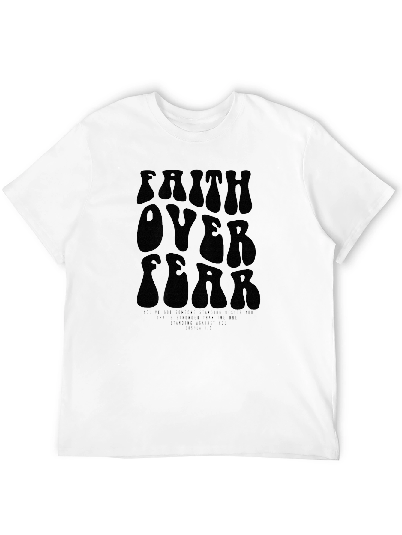 Faith Over Fear Retro Style Black T-Shirt
