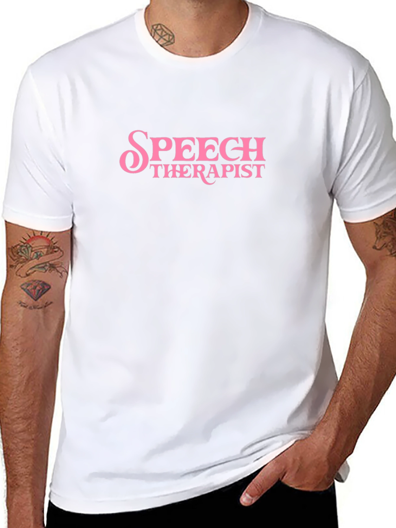 Speech Therapist T-Shirt Pink Text Funny SLP Gift