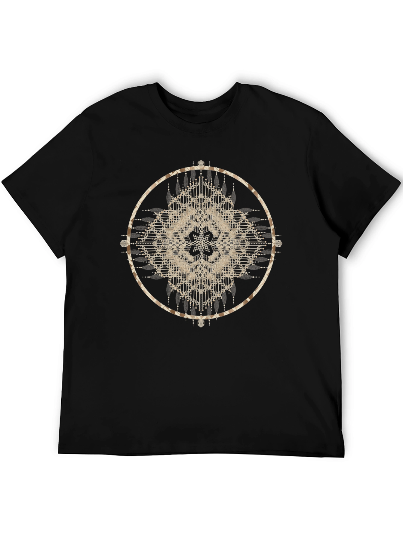 Boho Mandala Graphic Tee - Stylish Round Design T-Shirt