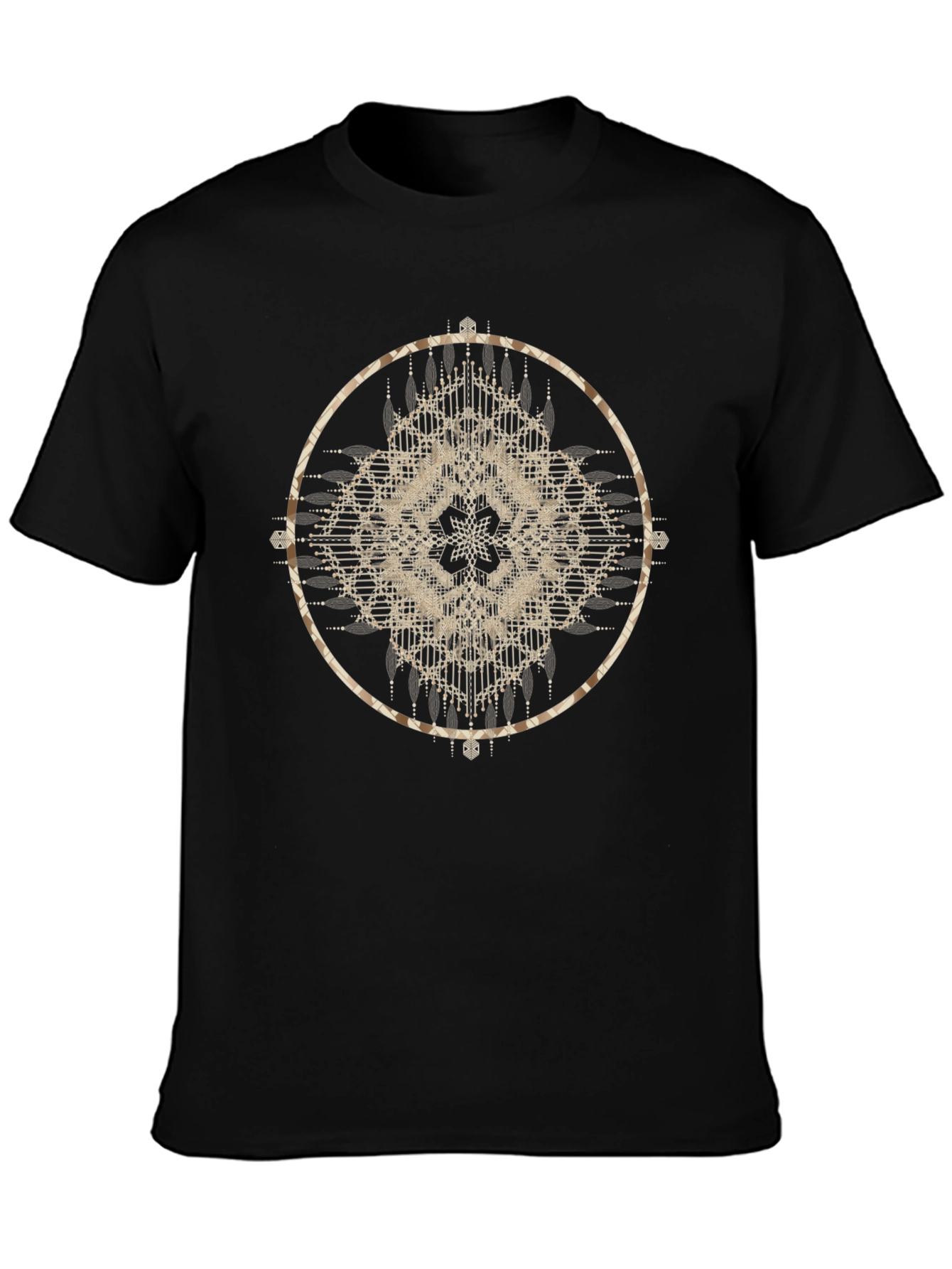 Boho Mandala Graphic Tee - Stylish Round Design T-Shirt