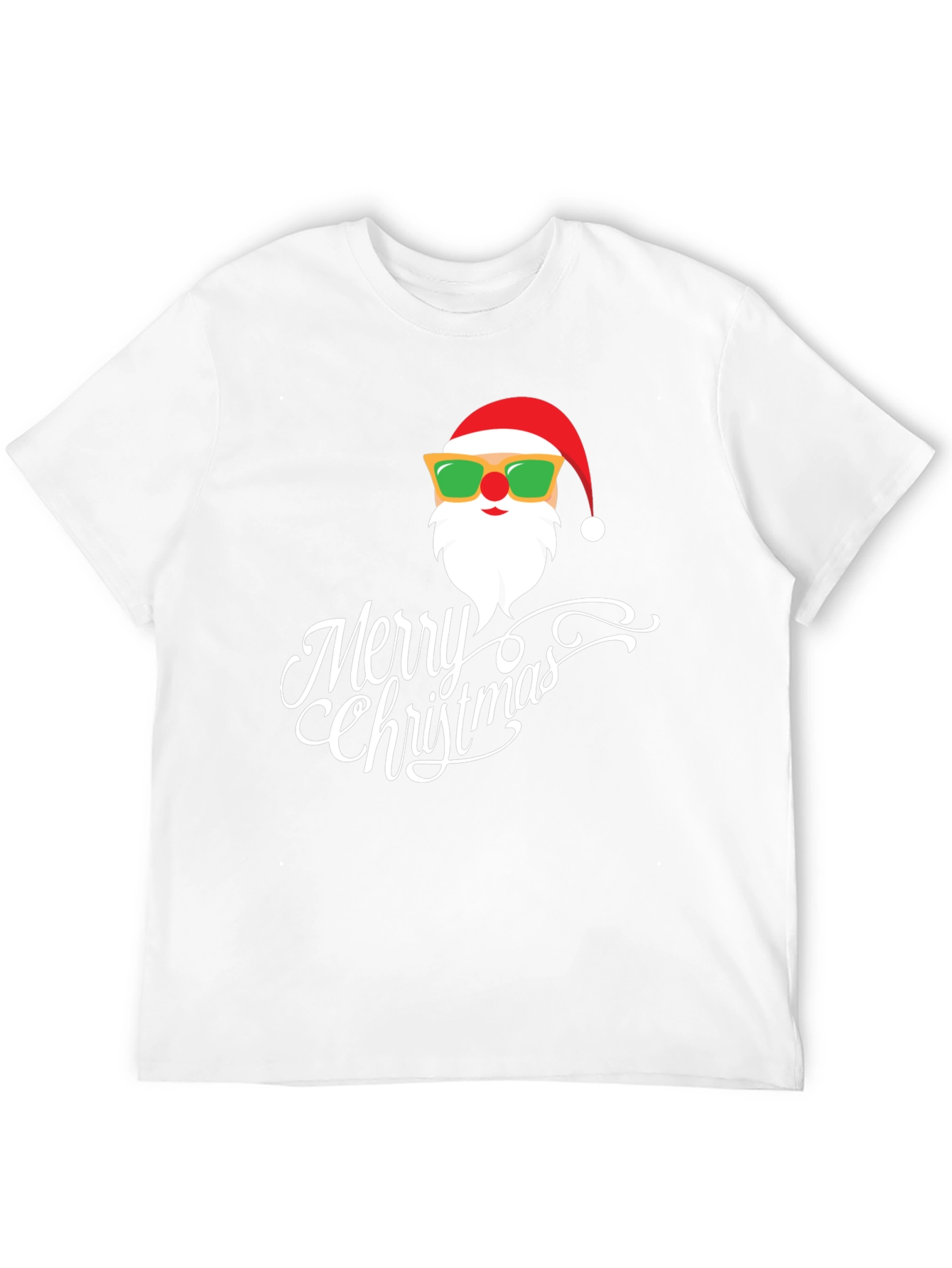 Cool Santa Merry Christmas Black T-Shirt