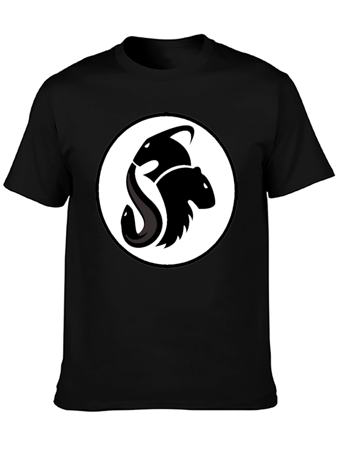 Unique Orca & Beaver Logo Black T-Shirt