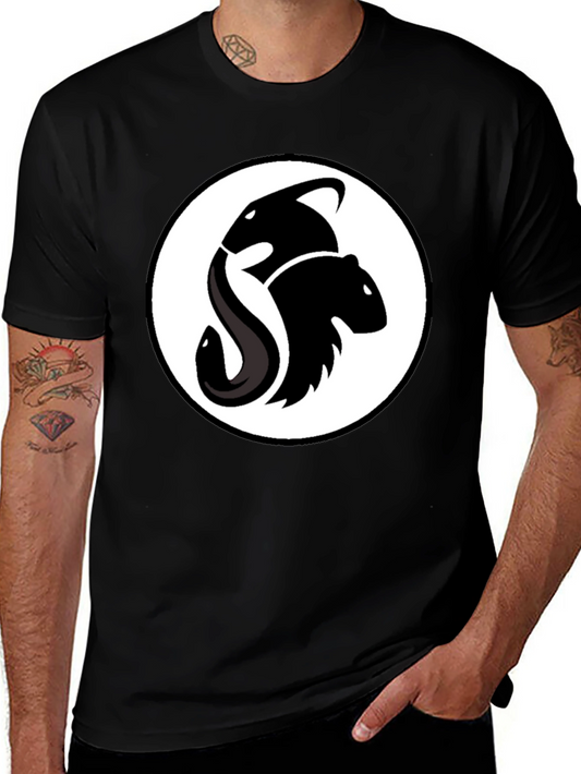 Unique Orca & Beaver Logo Black T-Shirt