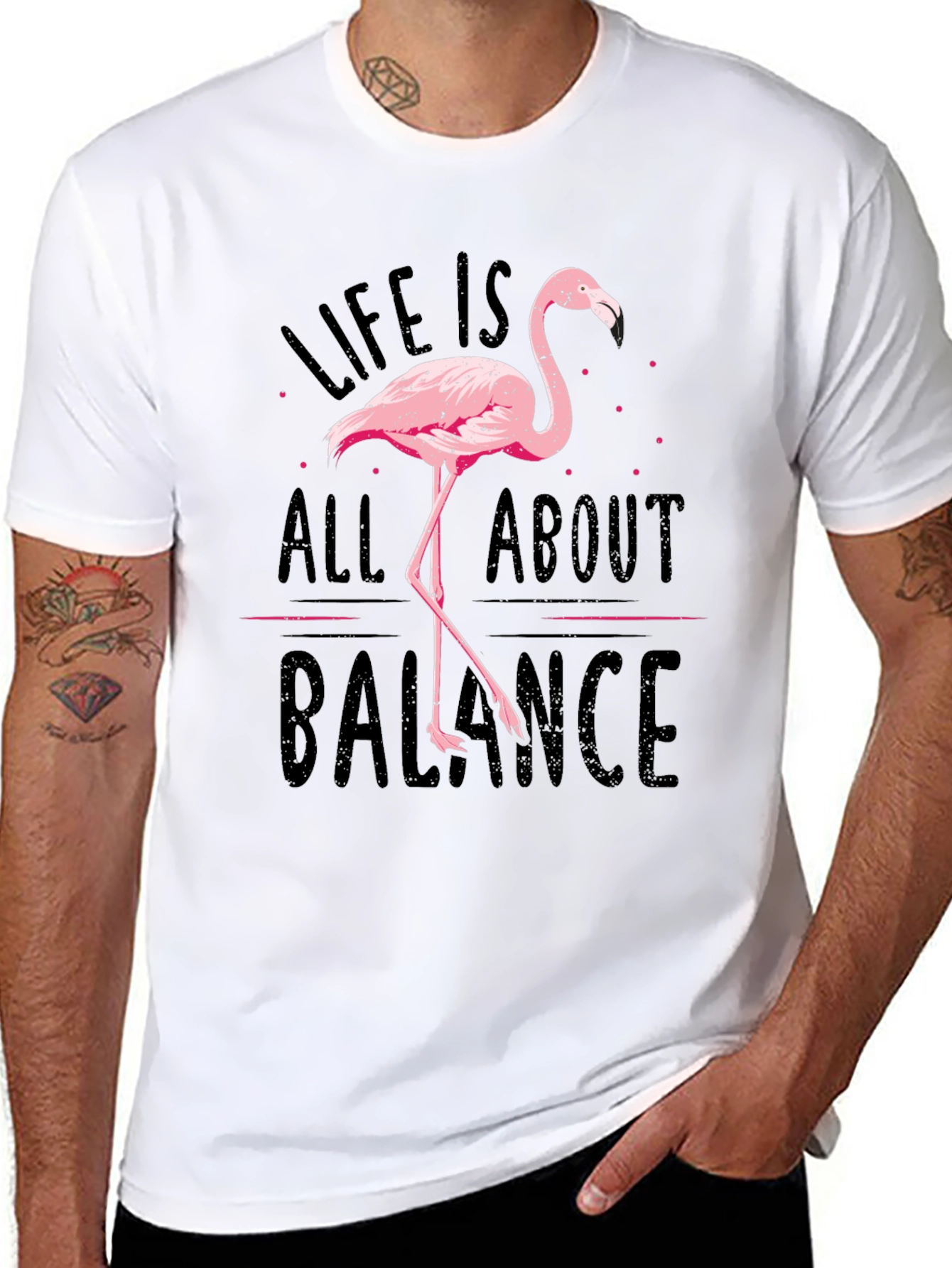 Life Is All About Balance Flamingo T-Shirt
