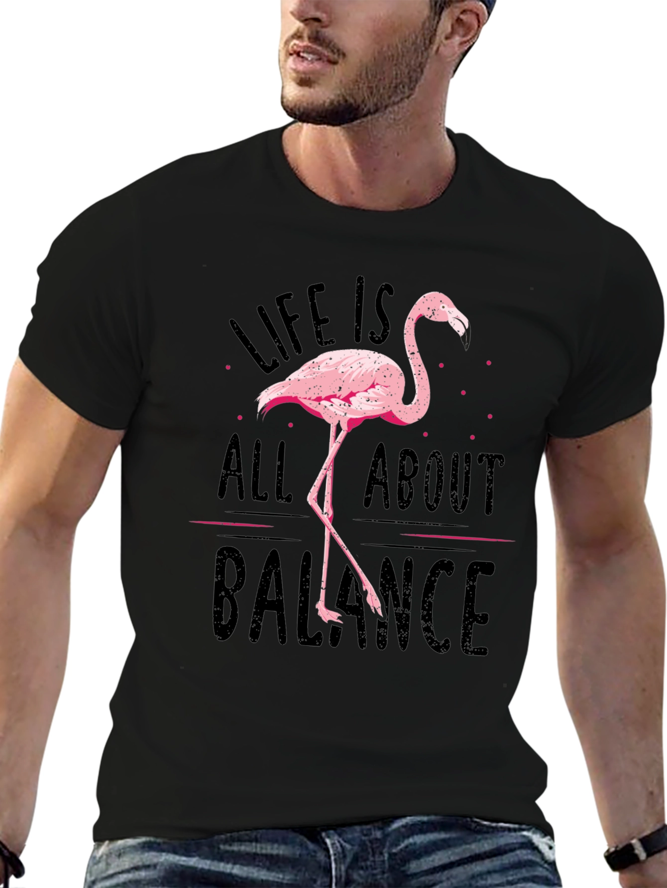 Life Is All About Balance Flamingo T-Shirt