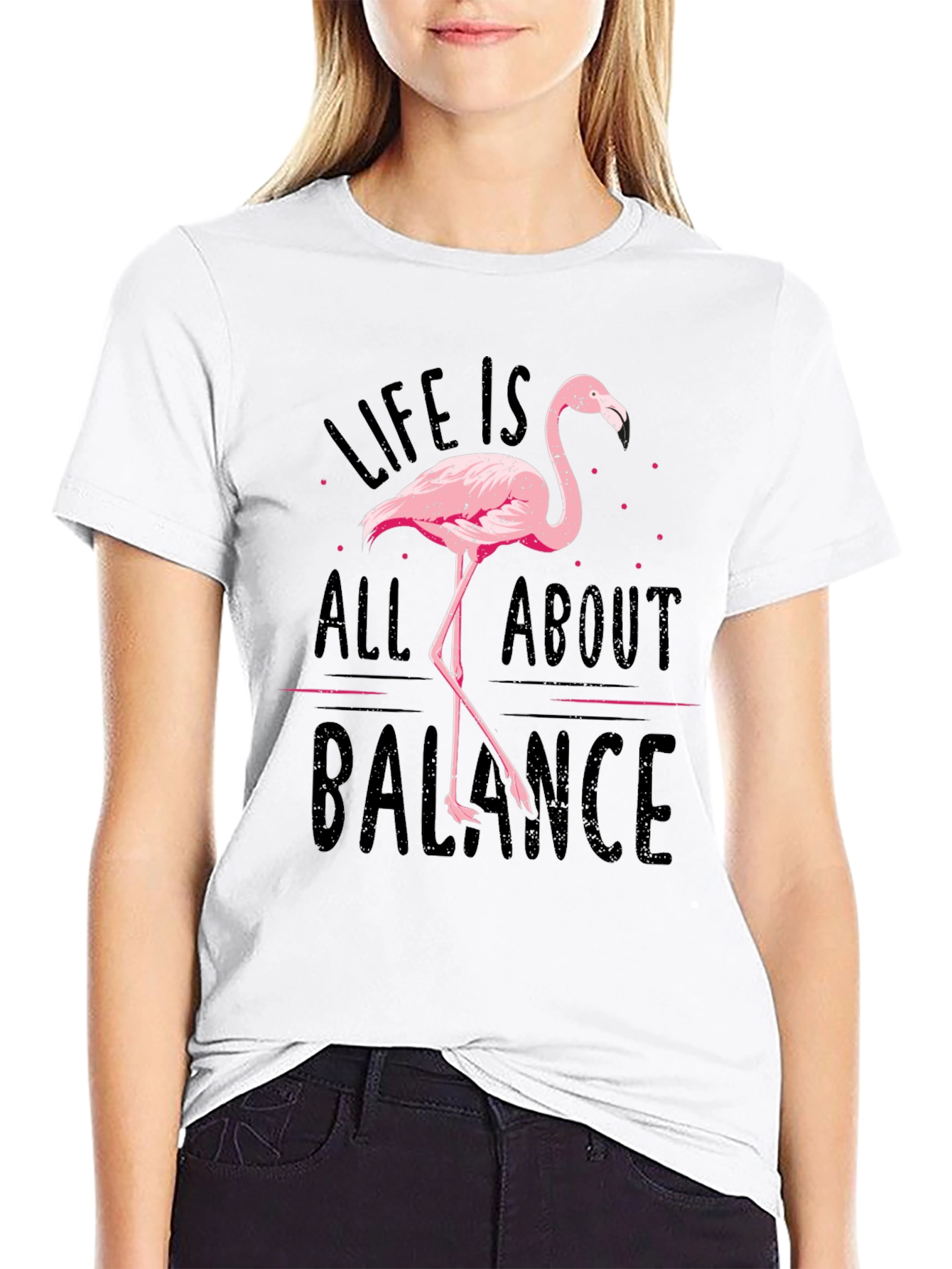 Life Is All About Balance Flamingo T-Shirt