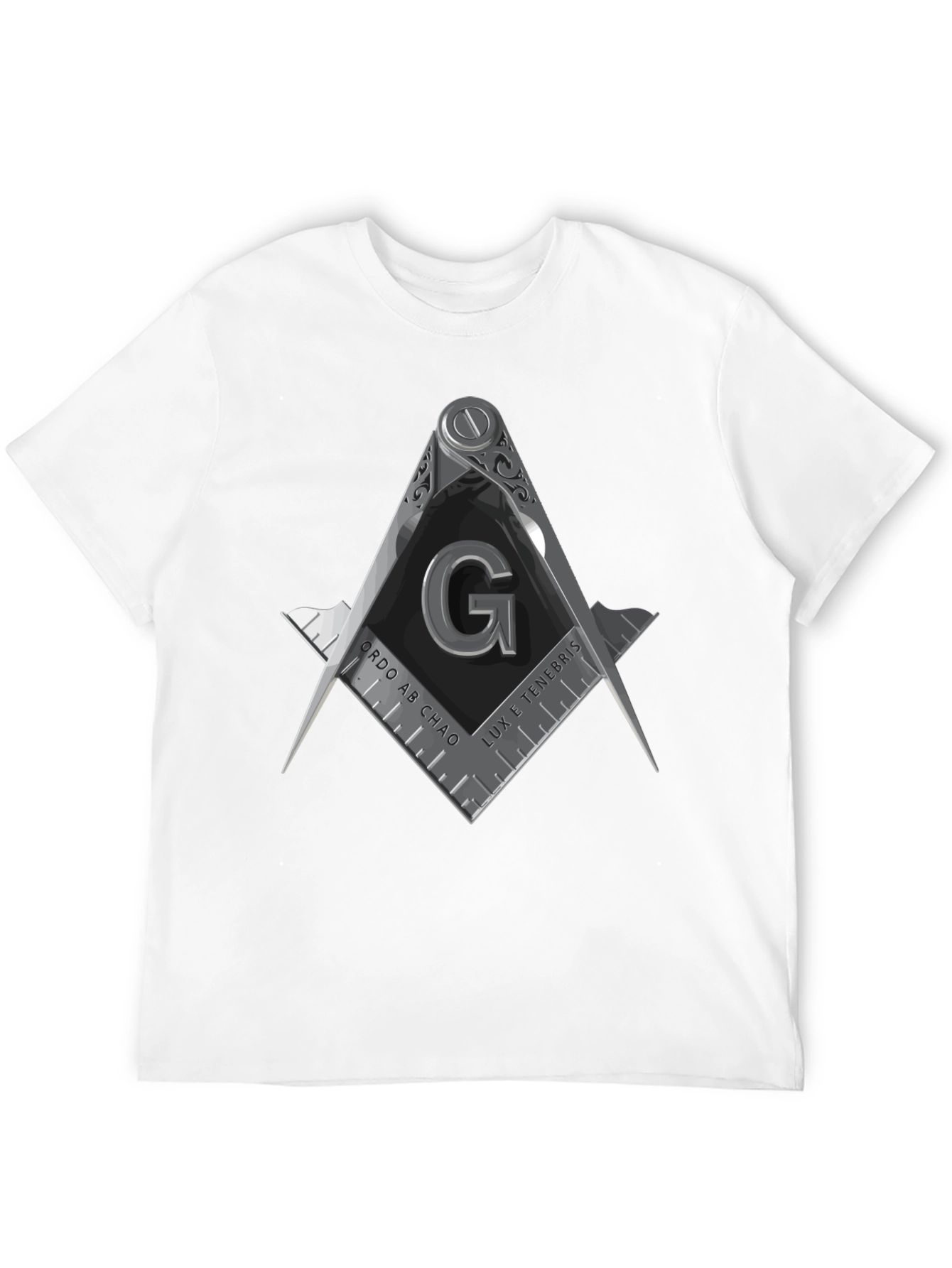 Masonic Compass & Square Graphic Tee - Black