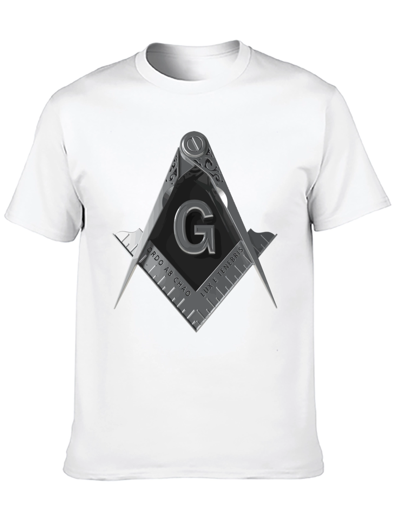Masonic Compass & Square Graphic Tee - Black