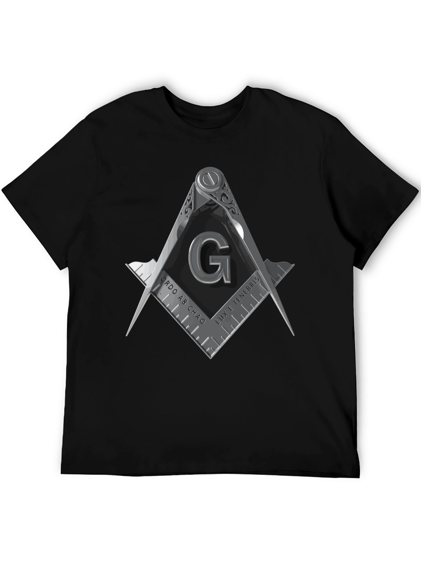 Masonic Compass & Square Graphic Tee - Black