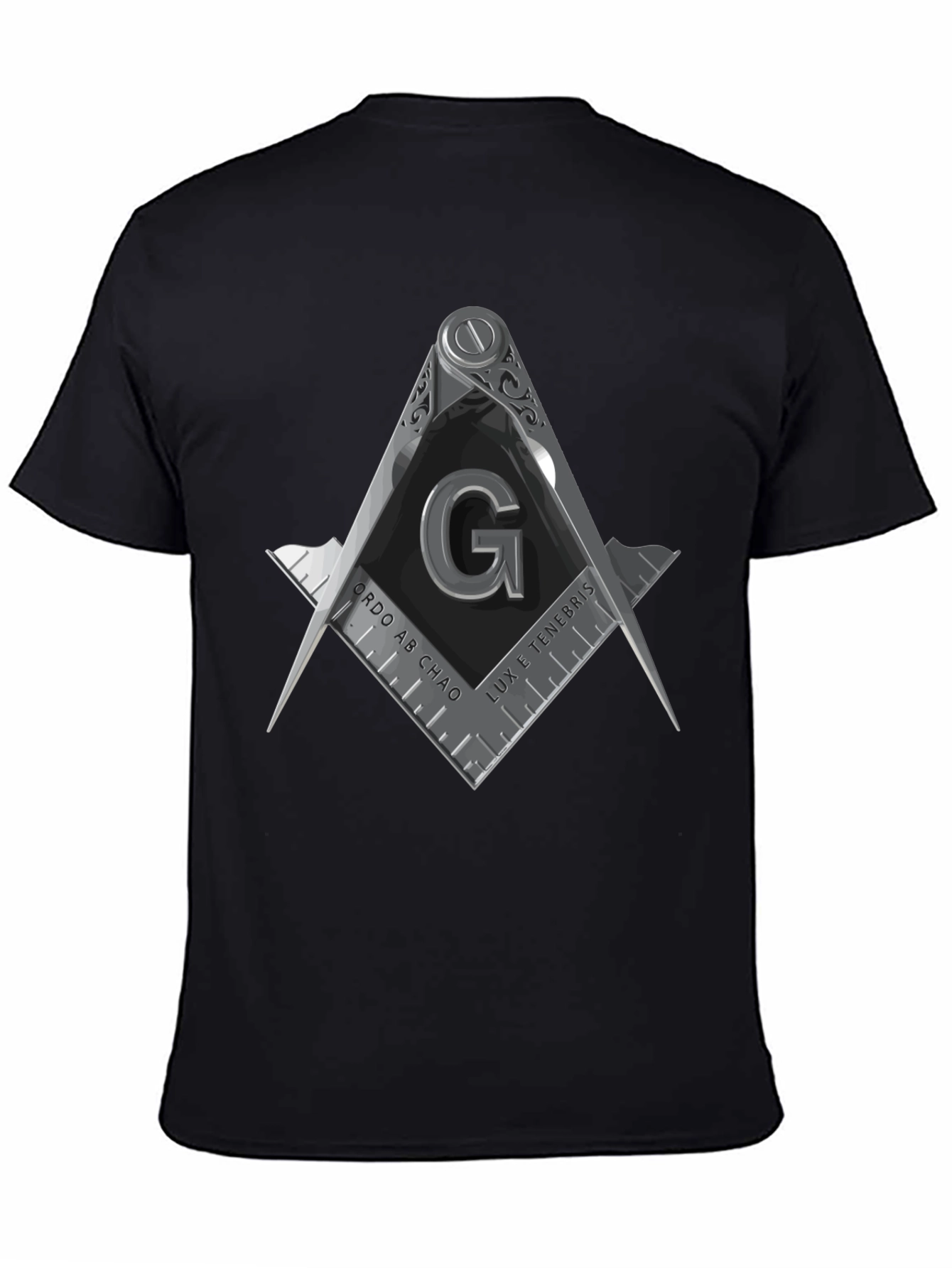 Masonic Compass & Square Graphic Tee - Black