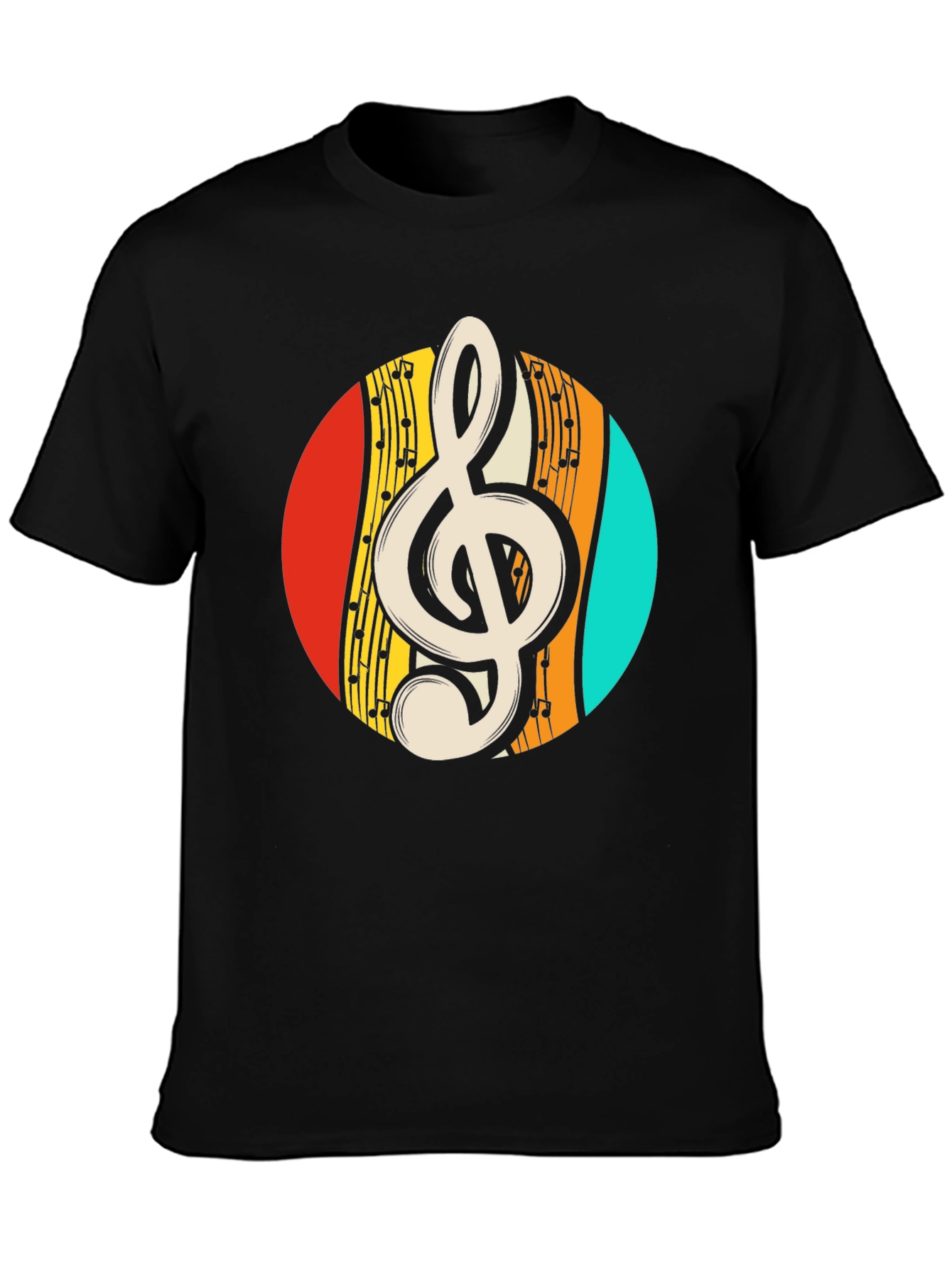 Retro Music Treble Clef Graphic Tee