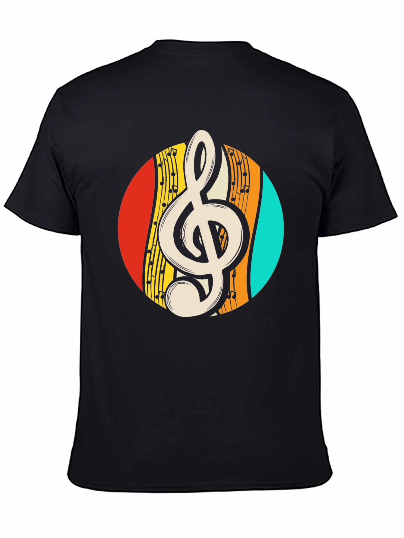 Retro Music Treble Clef Graphic Tee