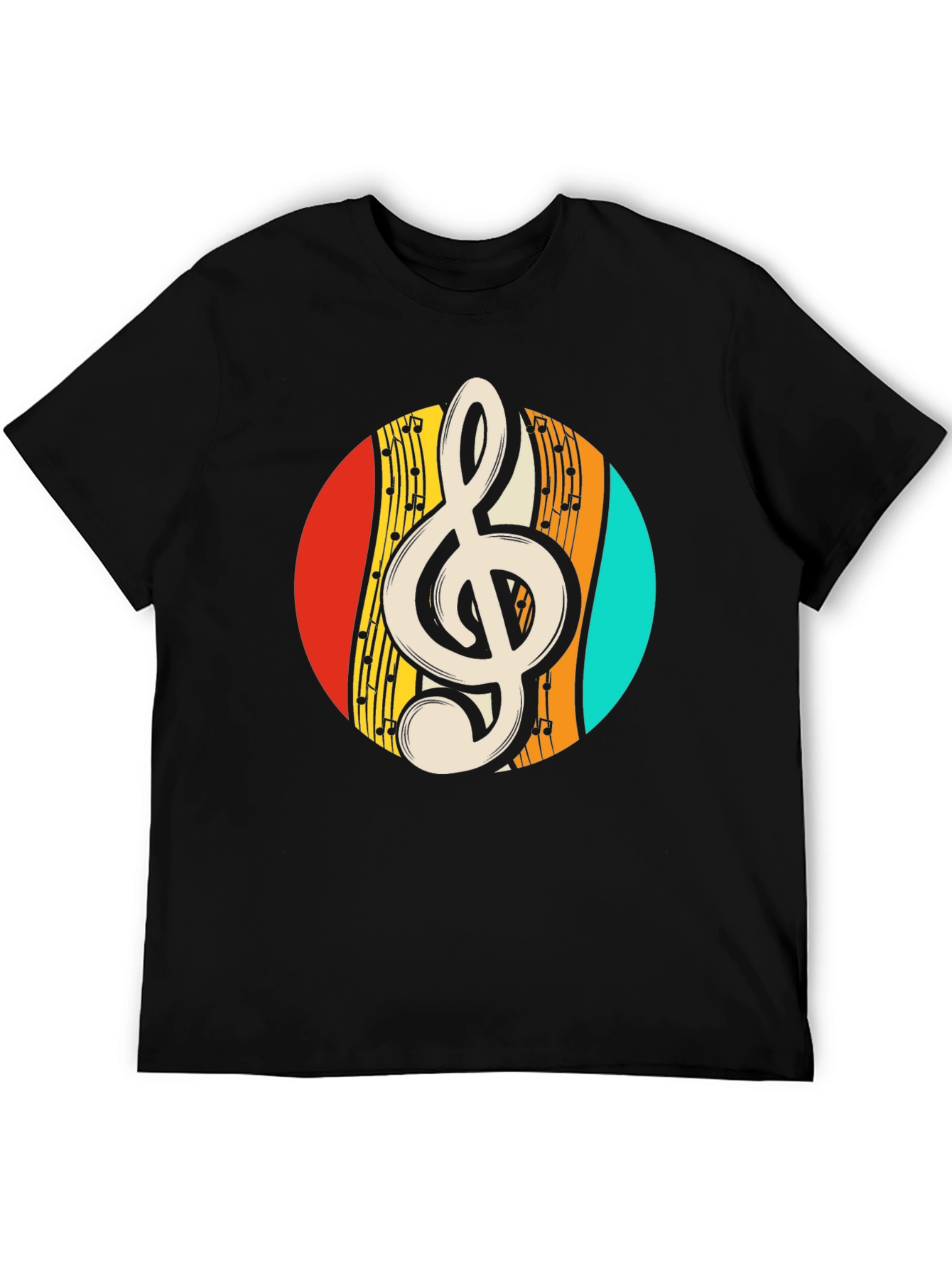 Retro Music Treble Clef Graphic Tee