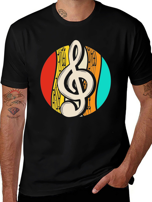 Retro Music Treble Clef Graphic Tee