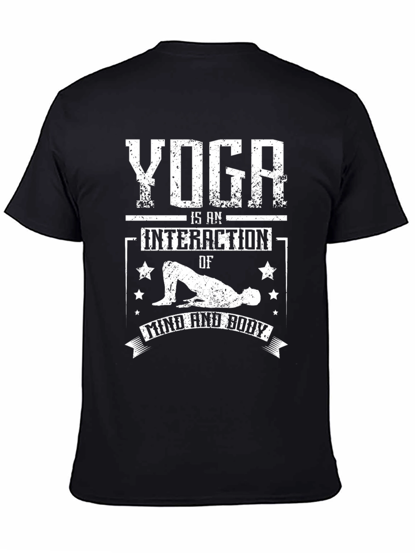 Yoga Mind Body Interaction Black Graphic Tee