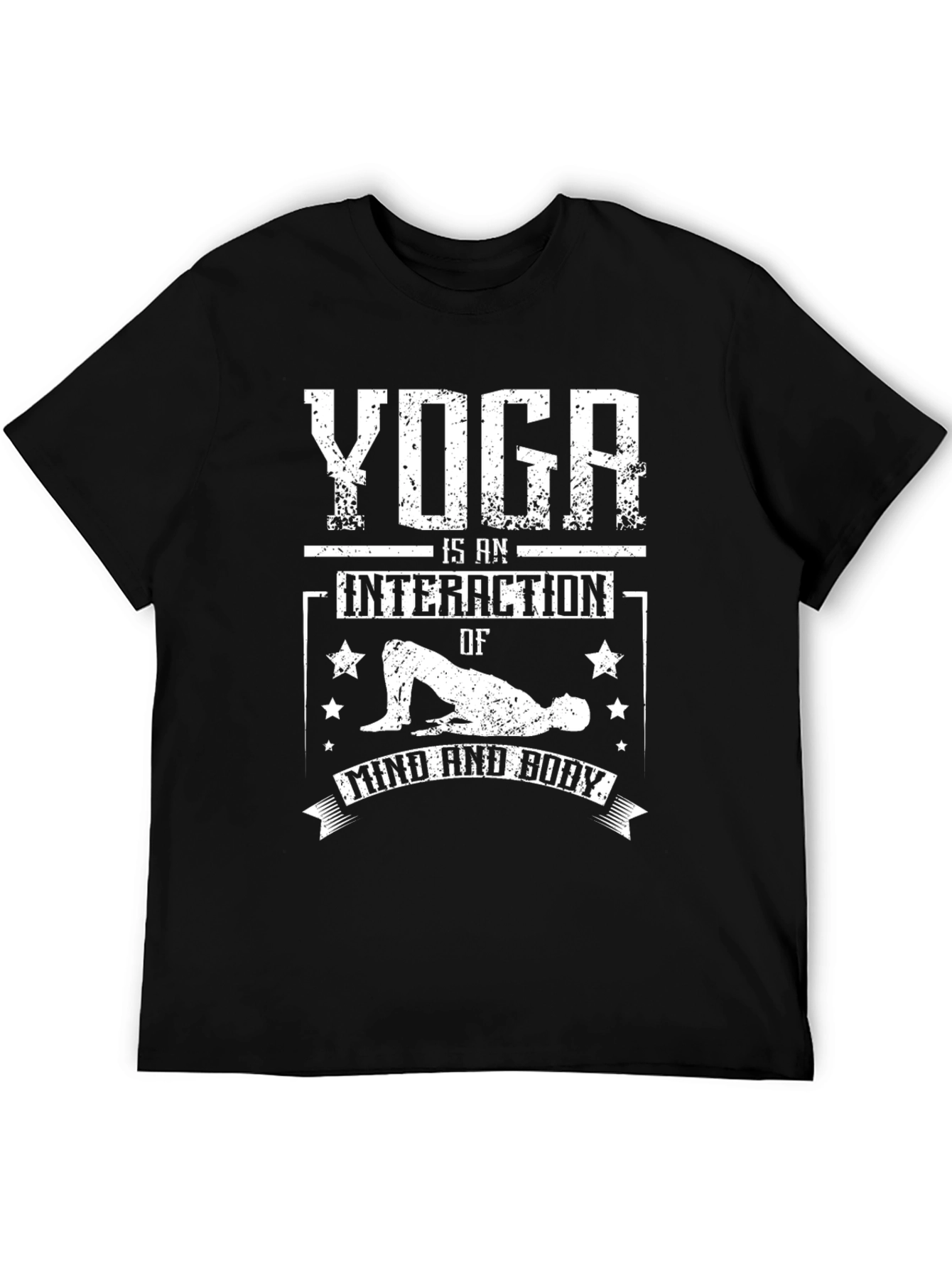 Yoga Mind Body Interaction Black Graphic Tee