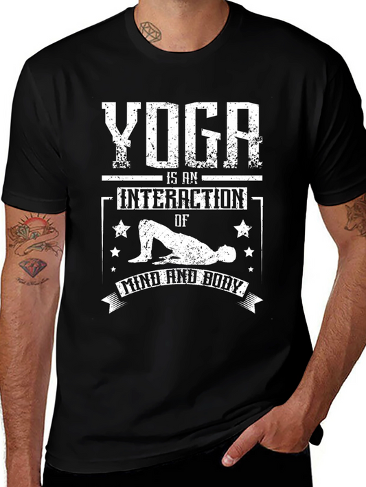 Yoga Mind Body Interaction Black Graphic Tee