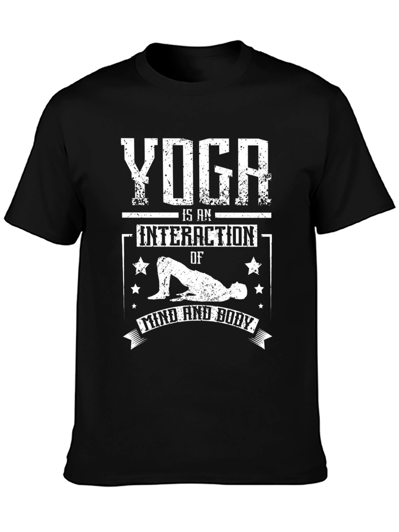 Yoga Mind Body Interaction Black Graphic Tee
