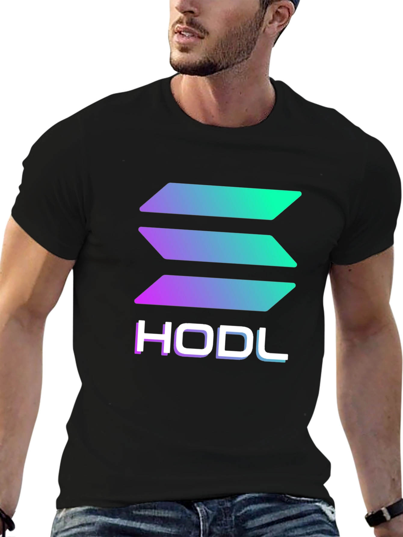 Solana HODL Crypto T-Shirt - Black