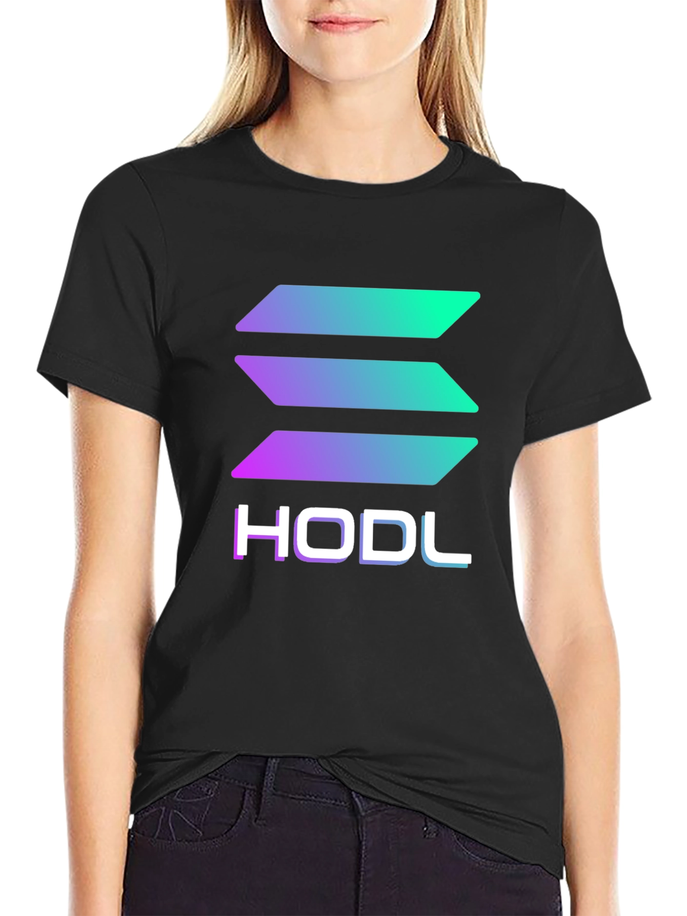 Solana HODL Crypto T-Shirt - Black