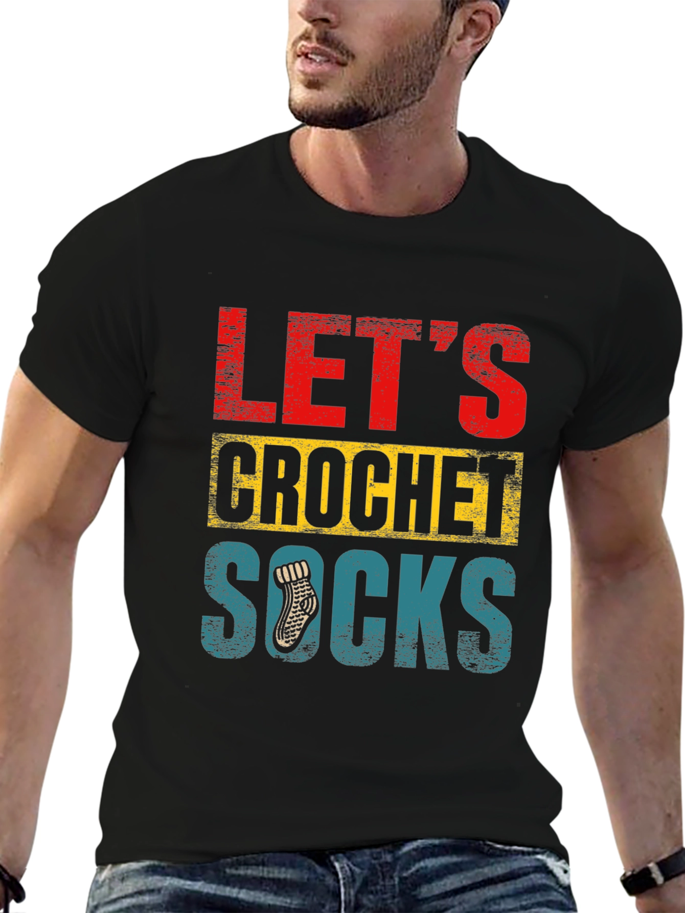 Lets Crochet Socks T-Shirt - Novelty Apparel