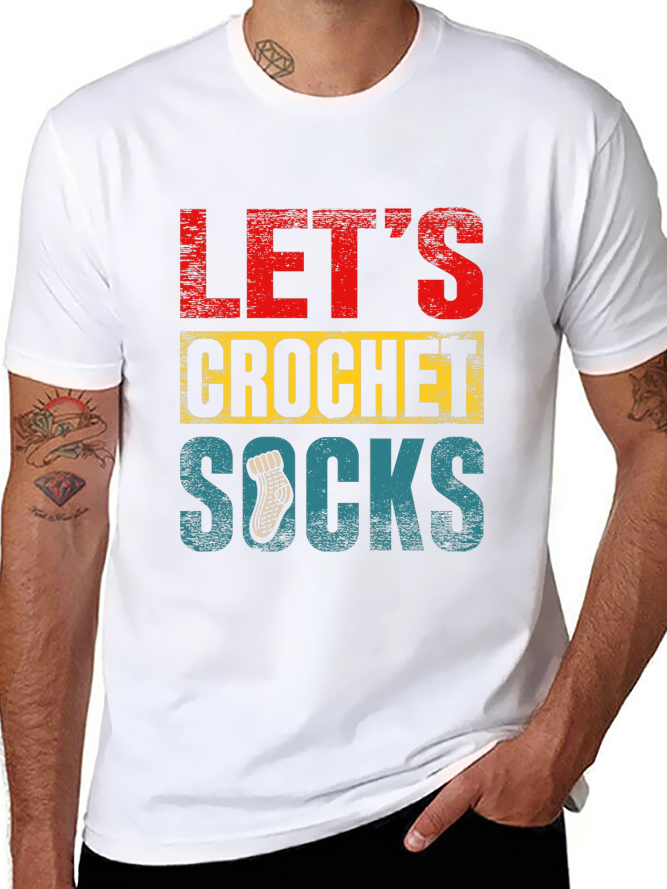 Lets Crochet Socks T-Shirt - Novelty Apparel